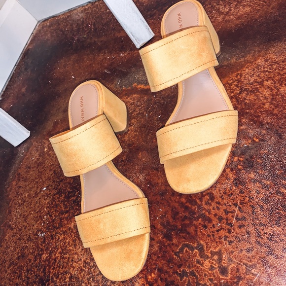 Who What Wear Shoes - yellow mules